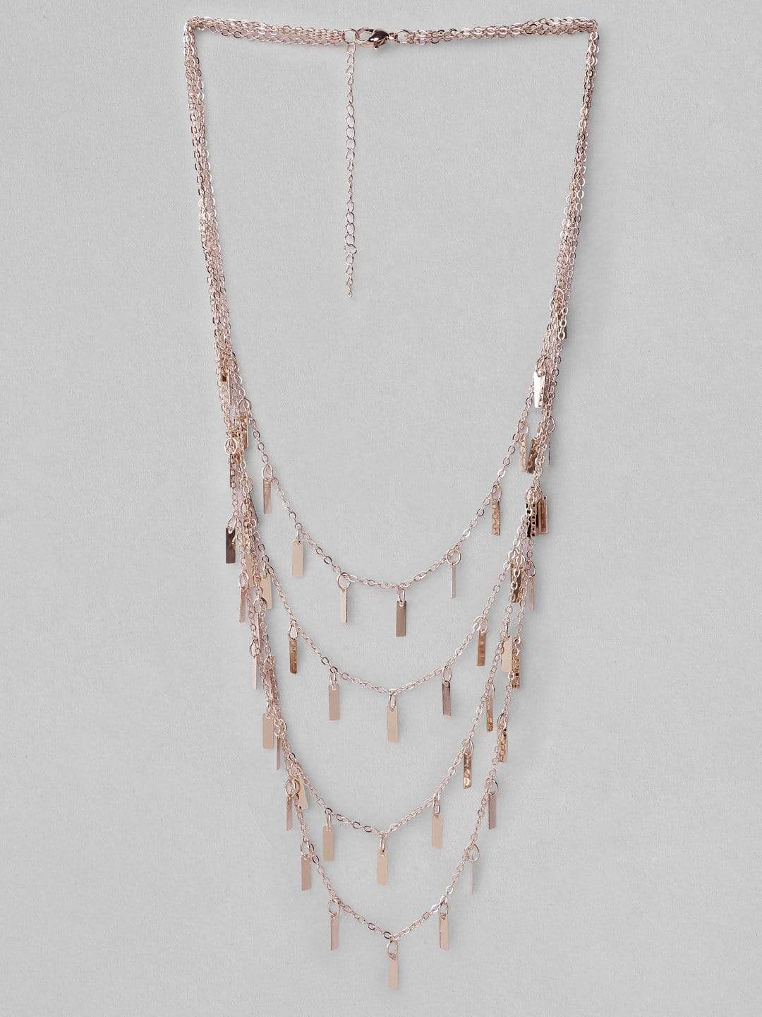 Rubans Rose Gold Plated Handcrafted Multi Layer Necklace