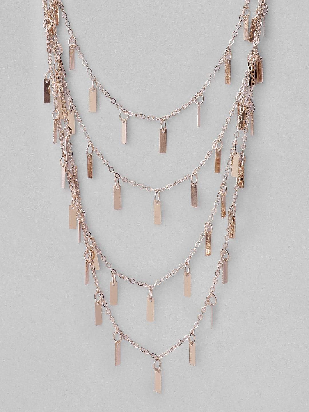 Rubans Rose Gold Plated Handcrafted Multi Layer Necklace