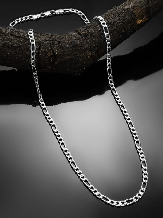 Rubans Silver-Plated Figaro Chunky Necklace for Men – Bold & Stylish Statement Piece