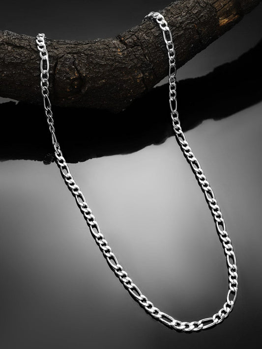 Rubans Silver-Plated Figaro Chunky Necklace for Men – Bold & Stylish Statement Piece