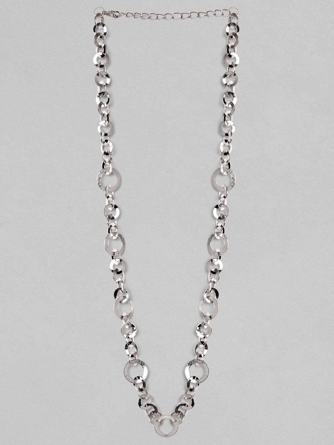 Rubans Silver Plated  Inter linked Necklace