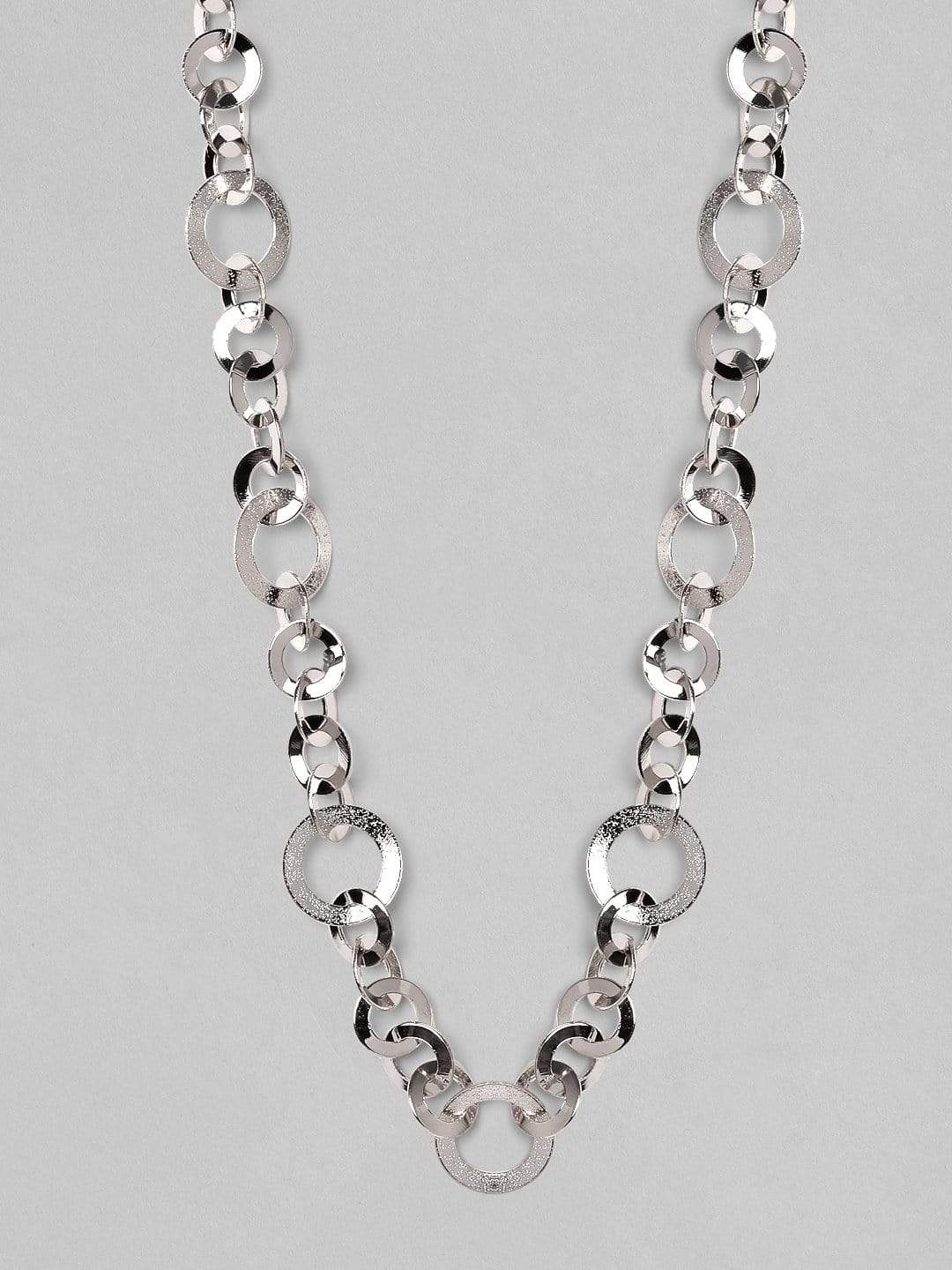 Rubans Silver Plated  Inter linked Necklace