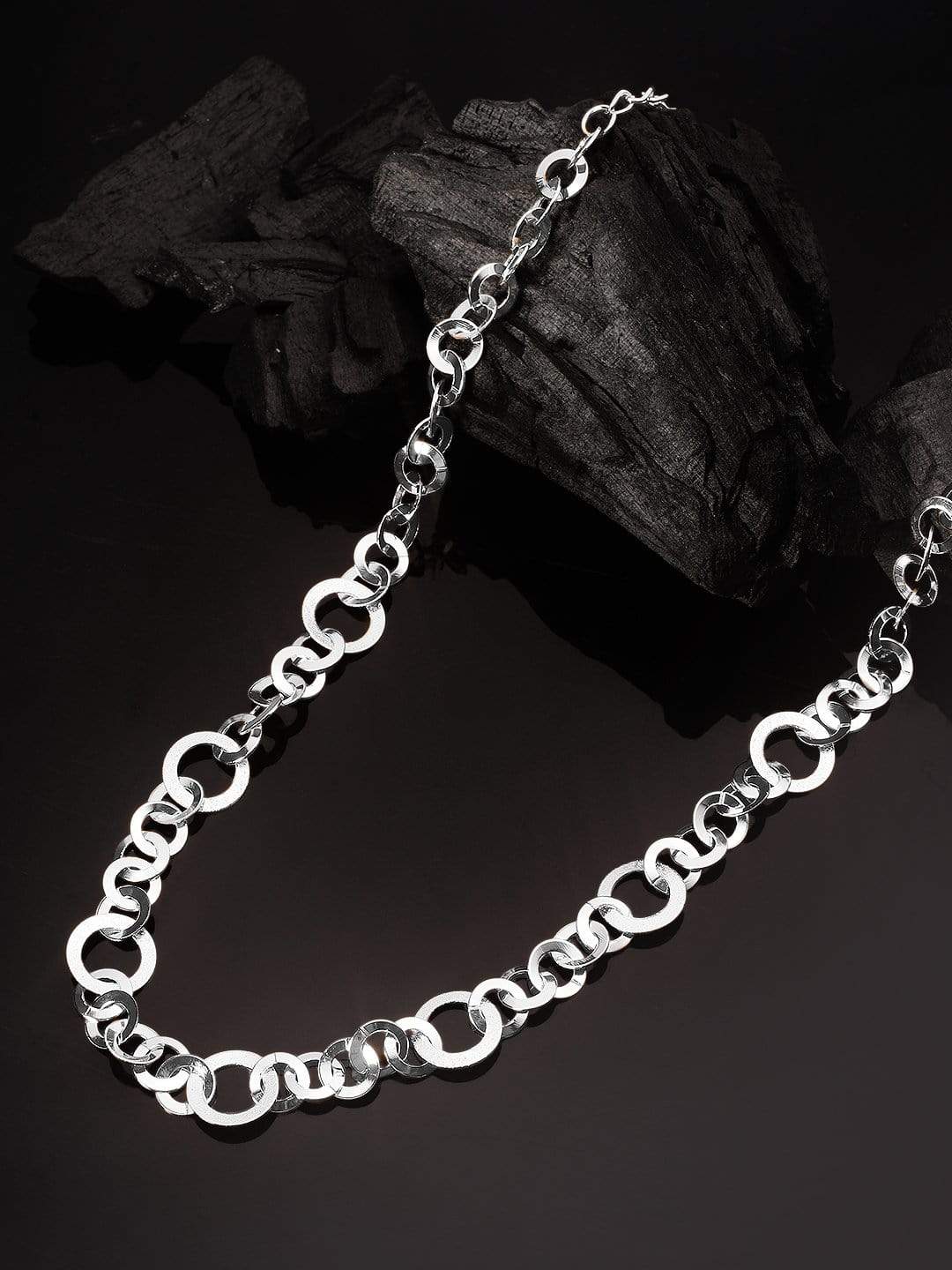 Rubans Silver Plated  Inter linked Necklace