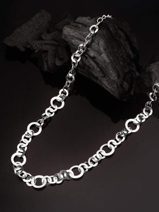 Rubans Silver Plated  Inter linked Necklace