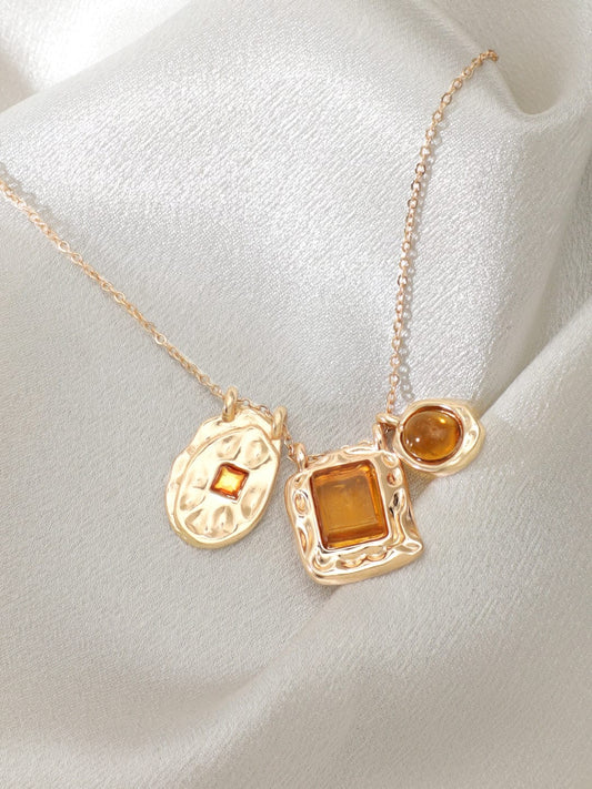 Rubans Voguish 18K Gold plated Crystal studded pendant Necklace