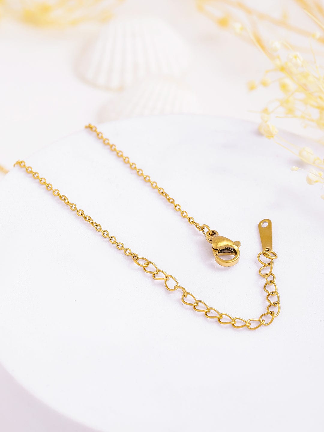 Rubans Voguish 18K Gold Plated Stainless Steel Tarnish-Free Waterproof Bow Pendant Necklace