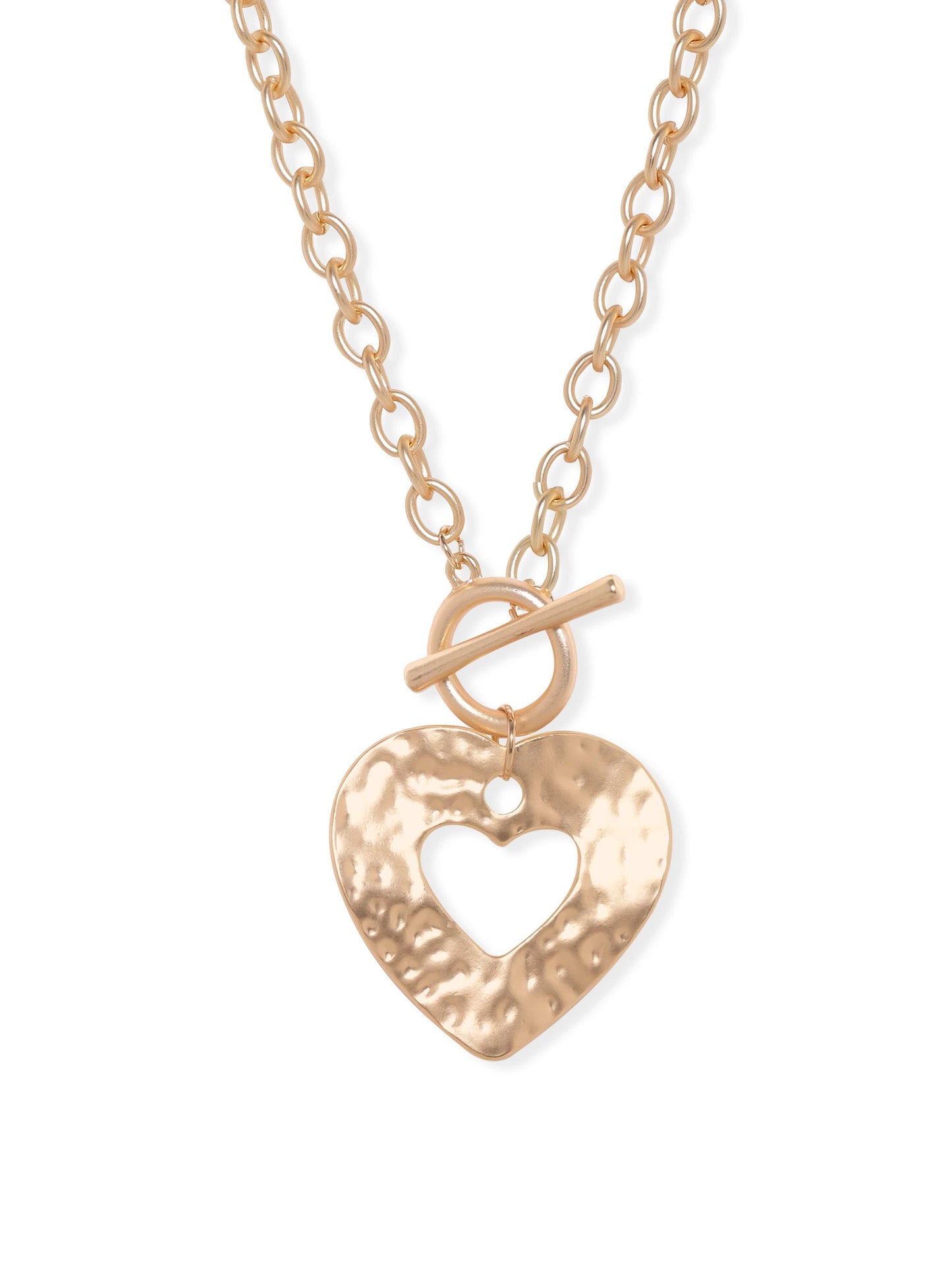 Rubans Voguish 22K Gold plated Statement Heart Motif Link Chain Copper Necklace