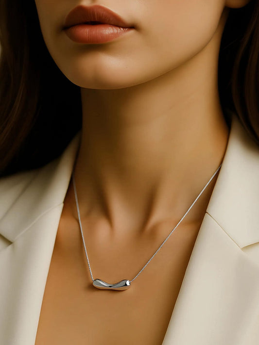 Rubans Voguish Silver Plated Stainless Steel Tarnish-Free Waterproof Demi-Fine Pendant Necklace