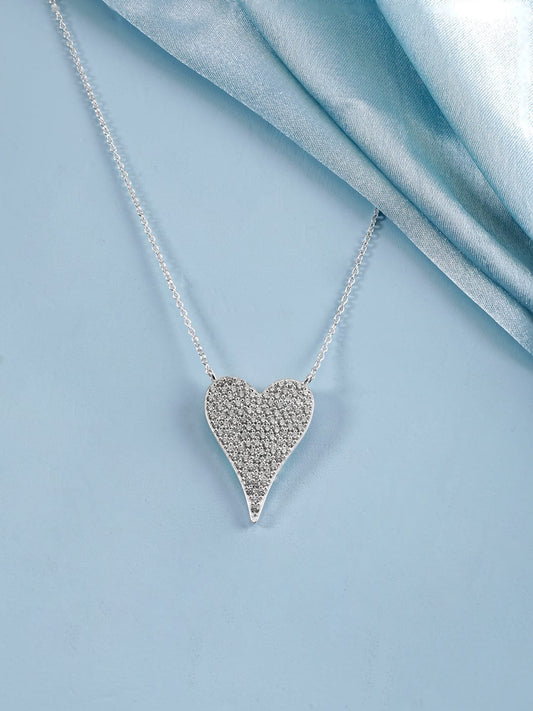 Rubans 925 Silver Spectacular Silver Symphony AD Necklace