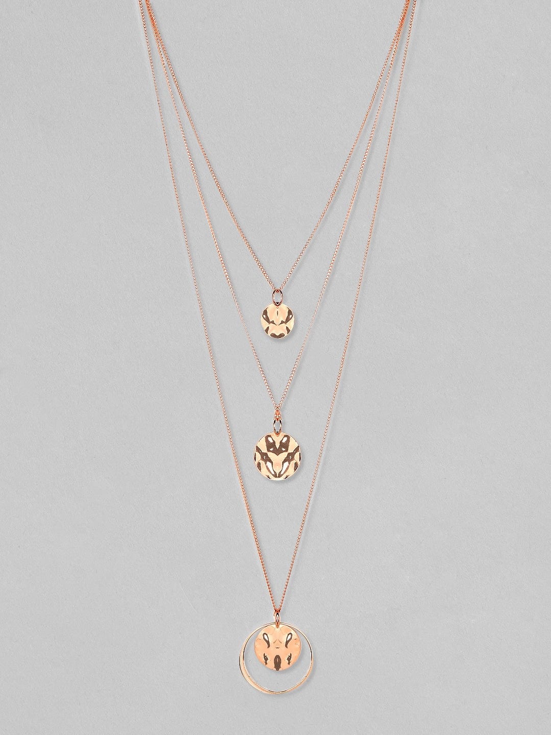 Rubans Rose Gold-Plated Handcrafted Multi Layer Chain Necklace