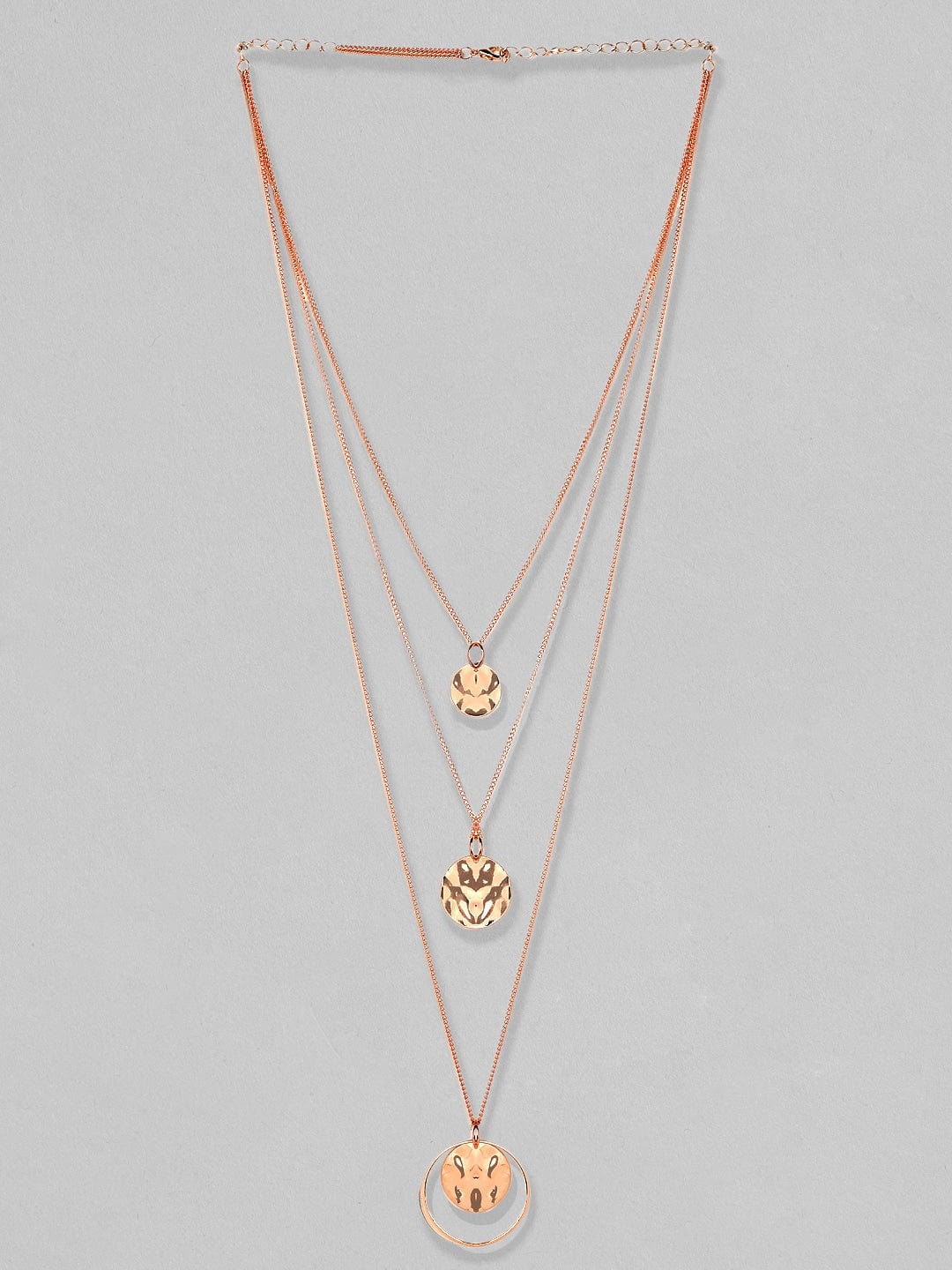 Rubans Rose Gold-Plated Handcrafted Multi Layer Chain Necklace