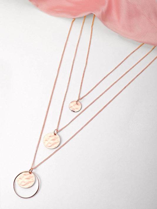 Rubans Rose Gold-Plated Handcrafted Multi Layer Chain Necklace